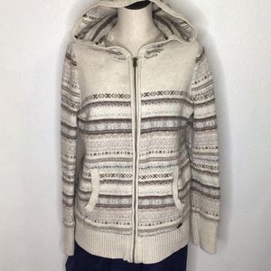 Eddie Bauer Wool Blend Nordic Fair Isle Cardigan Sweater.